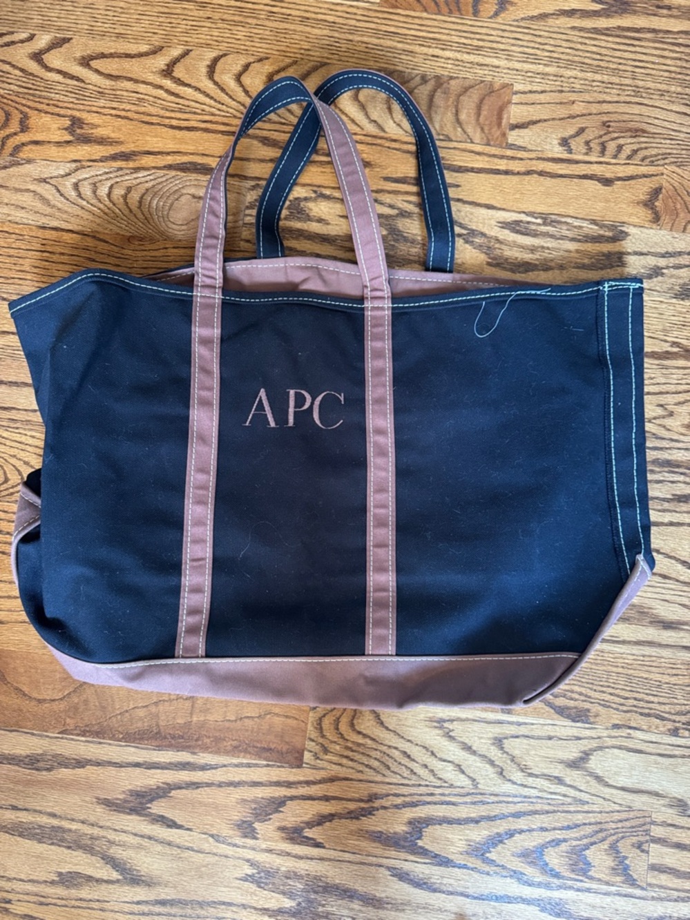 Vintage NEW  LL Bean Boat & Tote black brown Canvas Bag XL carolyn bessette zip